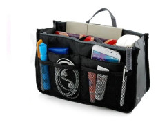 Multifunktionell Small Handbag Travel Case Toalettry Bag Cosmetic Organizer Storage Pouch Pocket Black
