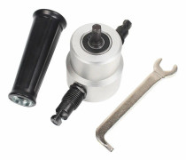 Double Head Sheet Metal Nibbler Saw Cutter Cutting Tool Power Drill Attachment (Silver) Silver