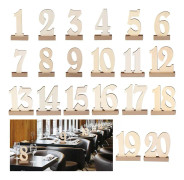 Bröllopsmaterial 1 till 20 träbordsnummer med Holder Base för heminredning Catering Reception