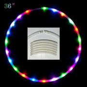 LED LED LED Hula Ring 8 delar Detachable Collapsable Light Colorful Night för Dancing Stage Props 24 LED-diameter 90cm