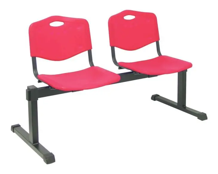 Bänk för väntrum P & C Röd