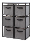 6 Drawers Home Storage Rack för Bedroom Living Room Toy Clothing Organize Shelf svart