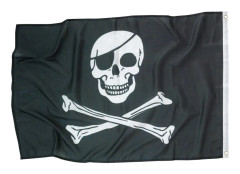 Piratflagga stor 92 cm x 60 cm barnkalas sjörövarflagga
