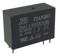 Tianbo Electronics TRA3 L-24VDC-S-2H Kretskort-relä 24 V/DC 8 A 2 NO 1 st