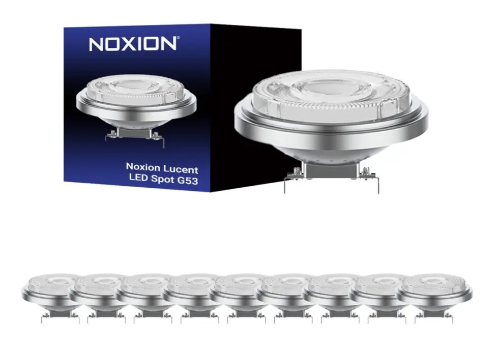 Flerpack 10x Noxion Lucent LED Spot G53 AR111 7.3W 450lm 24D - 918-927 Dim tillWarm | Bästa färgåtergivning - Dimbar - Ersättare 50W