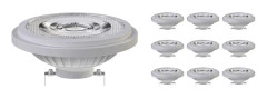 Flerpack 10x Noxion Lucent LED Spot G53 AR111 7.4W 530lm 24D - 930 Varm Vit | Bästa färgåtergivning - Dimbar - Ersättare 50W