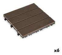 Interlocking golvplattor Komposit Brun Polyetylen 30 x 2,6 x 30 cm (6 antal)