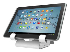 Compulocks Universal Tablet Holder - Keyed Cable Lock - White - Ställ för surfplatta - låsbar - höggradig aluminium - vit - monterbar på ytor