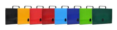 Office Products Box File, PP, A4/5cm, med handtag och lås, mixade färger