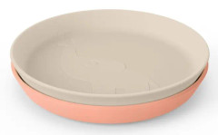 Barntallrik Kiddish 2-Pack Elphee Sand/Coral Done by Deer