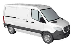 Busch 53400 H0 Mercedes Benz Sprinter boxvagn kort, vit