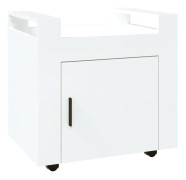 Skrivbordsvagn högglans vit 60x45x60 cm konstruerat trä - Skrivbordsvagn - Skrivbordsvagnar - Home & Living