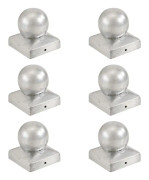vidaXL Stolphattar klot 6 st galvaniserad metall 71x71 mm - Stolphatt - Stolphattar - Klotformad Stolphatt - Klotformade Stolphattar