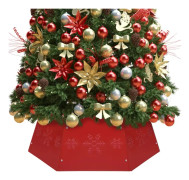 vidaXL Julgranskrage röd Ø68x25 cm - Julgranskrage - Julgranskragar - Julgranskorg - Julgranskorgar