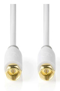 Satellite & Antenn kabel | F Hane | F Hane | Guldplaterad | 75 Ohm | Enskaligt skydd | 3.00 m | Rund | PVC | Vit | Kartong med fönster