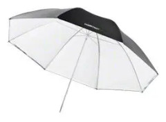 Walimex 2 in1 - Reflekterande/genomskinligt paraply - vit - Ø84 cm