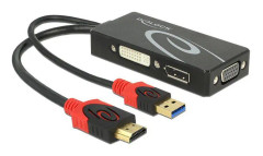 Delock - Videokonverterare - HDMI - DVI, DisplayPort, VGA - svart - detaljhandel