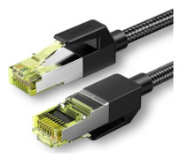 UGREEN NW150 flätad nätverkskabel, Ethernet RJ45, Cat.7, F/FTP, 0,5 m (svart)