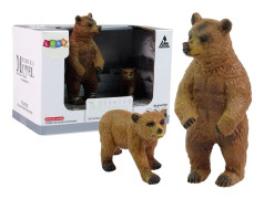 Set of 2 Figures Brown bear with cub Forest Animals series