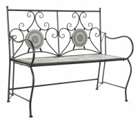 Bänk DKD Home Decor Keramik Mosaik Metall (111 x 54 x 88 cm)