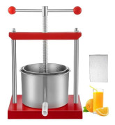 5,5L multifunktionell manuell juicepress i rostfritt stål med bekväma dubbla fat, lätt att använda, lätt att demontera och rengöra