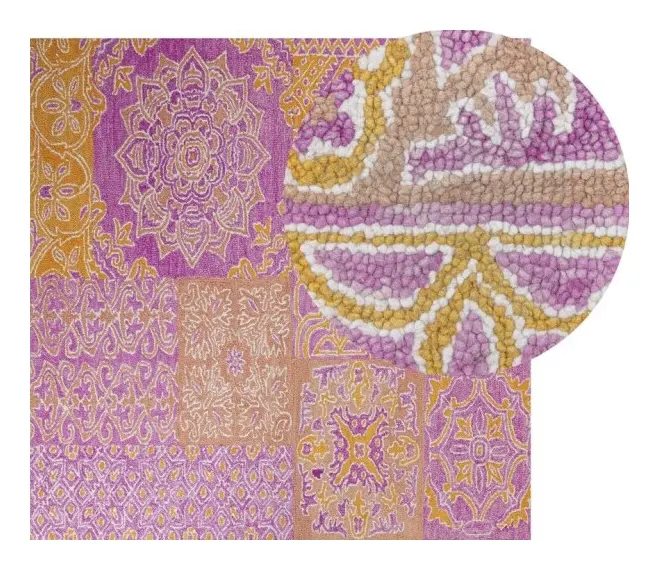 Beliani Lumarko Wool Rug 200 X 200 Cm Multicolor Avanos!