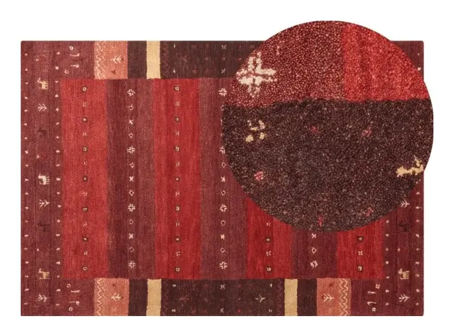 Beliani Wool Rug 140 x 200 cm Red SINANLI Lumarko!