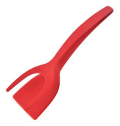2 In 1 Nylon Grip Flip Tång Ägg Spat Tång Biff Spatula Tång Klämma