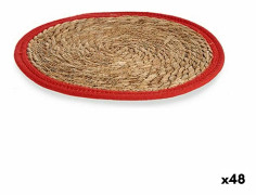 Bordsunderlägg Naturell Röd 35 x 1 x 35 cm (48 antal)