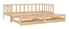 vidaXL Dagbädd utdragbar 2x(90x200) cm massiv furu