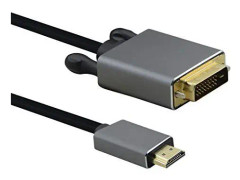 Helos anslutningskabel, HDMI-kontakt/DVI-kontakt, PREMIUM 4K, 10,0 m, svart HDMI 1,4 stycken/ DVI-D enkellänk 18+1 stycken, PREMIUM, TPE ytterhölje -