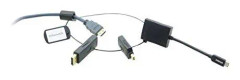 Kramer Electronics AD-RING-6, 0,45 m, Hankontakt, Honkontakt, Svart, DisplayPort-hankontakt - HDMI-hankontakt, Mini DisplayPort-hankontakt - HDMI-han