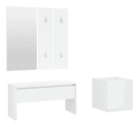Hallmöbler set vit högglans konstruerat trä - Hallenhet - Hallenheter - Home & Living