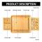 39 x 33 x 3.8cm Natural Bamboo Cheese Board +4 Knife Set