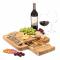 Bamboo Cheese Board With Cutter Cheese Drawer Plate, Size: 33x33x3.5cm(Square)