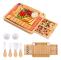 39 x 33 x 3.8cm Natural Bamboo Cheese Board +4 Knife Set
