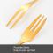 6pcs/set Stainless Steel Cake Knife And Fork Set, Color: Gold With 2-tine Forks