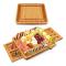 39 x 33 x 3.8cm Natural Bamboo Cheese Board +4 Knife Set
