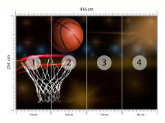 Tvättbar Fototapet Basketspelare Gjorde En Dunk