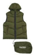 Penfield Hudson script quilt ripstop vinklad huva quiltad väst - grön/svart - S