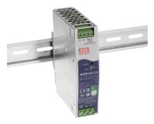MEAN WELL WDR-60-24, 180 - 550 V, 60 W, 24 V, RoHS, 32 mm, 102 mm