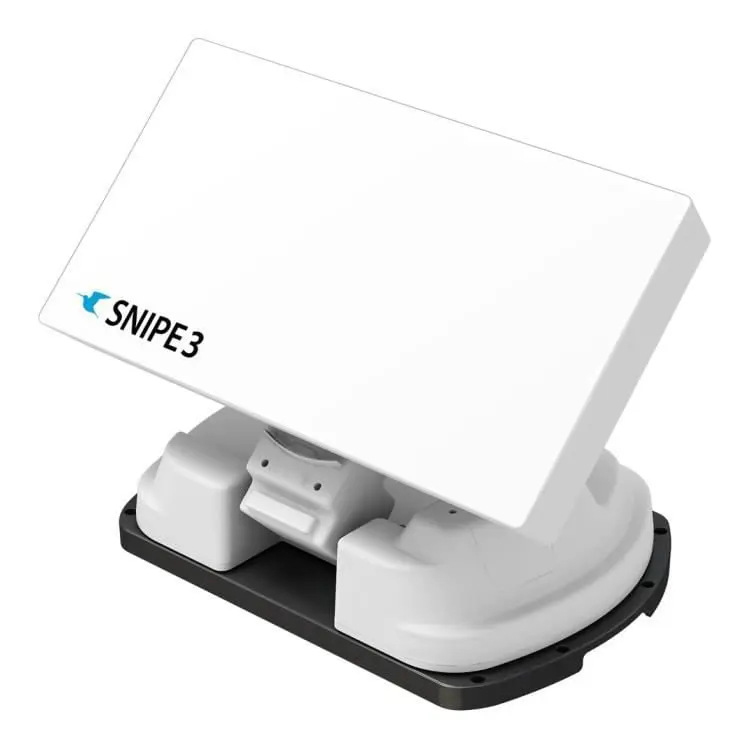 Selfsat SNIPE V3 White Line Twin satellitantenn - 33,7 dBi, Helautomatisk GPS-modul, Upp till 12 förinställda satelliter