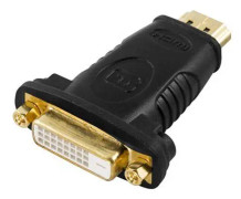  HDMI-adapter, HDMI 19-pin hane till DVI-D hona, guldpläterad