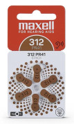 Zink Air battery MAXELL ZA312 6pcs. button for Hearing aids
