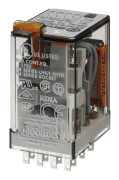 FINDER Industrirelæ 7A (15A), 4CO, 230VAC for sokkel serie 94. Låsbar testknap, LED (AC) og mekanisk indikator.