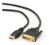 Gembird 5m, HDMI/DVI, M/M, 5 m, HDMI, DVI-D, Guld, Svart, Hane/Hane
