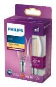 Philips LED-lampa Ekvivalent 40W E14 Varmvit, ej dimbar, glas, set om 2