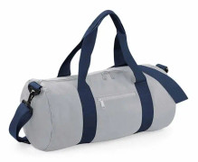 Resväska i canvas - 20 L - Varsity Barrel Bag - BG140 - grå och marinblå
