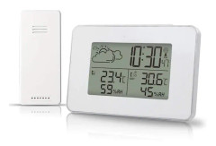 Sunsbell trådlös väderstation, digital termometer Hygrometer inomhus utomhustemperatur luftfuktighet med stor LCD-skärm,,224