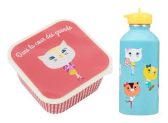 Snackbox + vattenflaska för barn - Kat